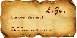 Lunova Zsanett névjegykártya